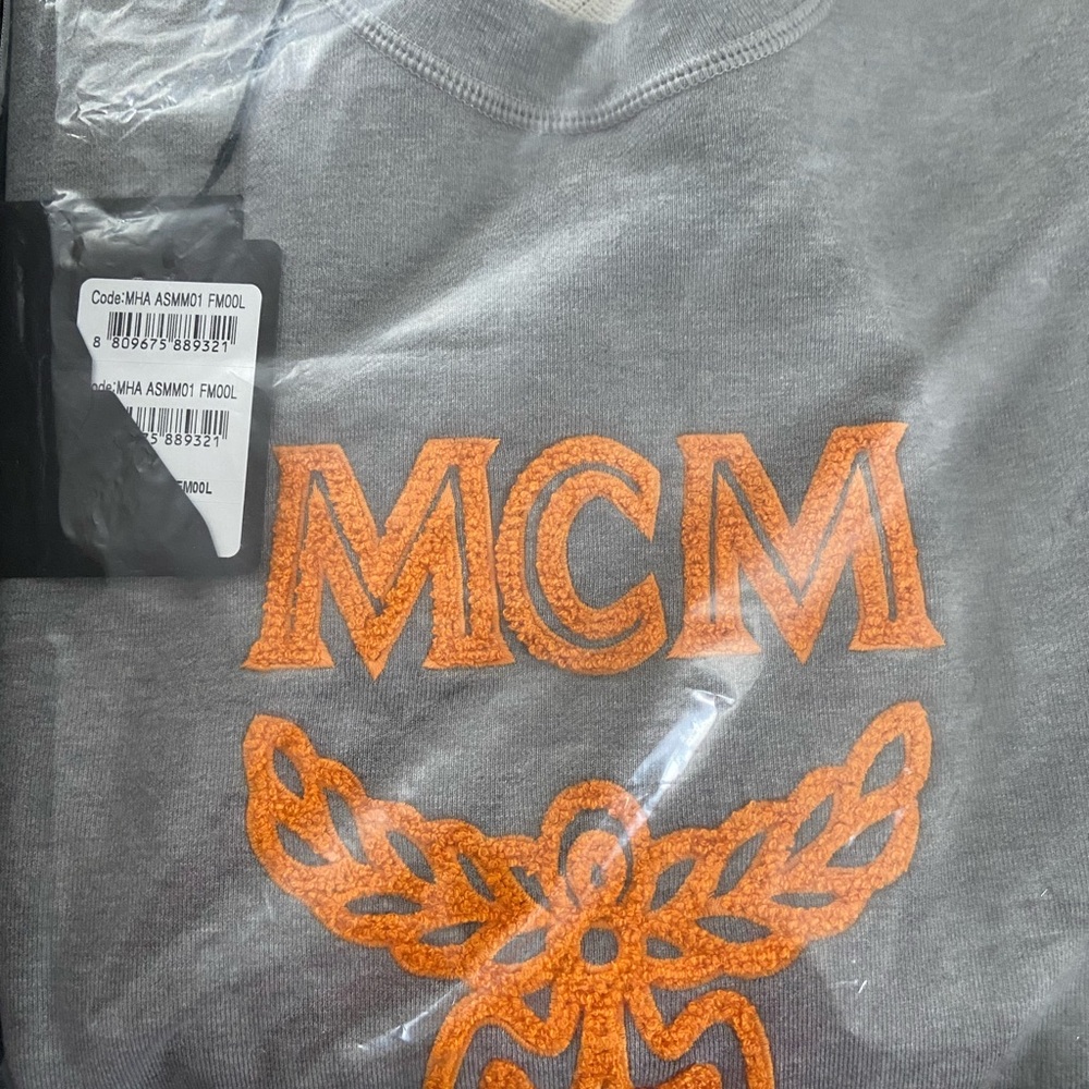 Authentic Mcm Men's Classic Logo Sweater Heather Grey size L NWT